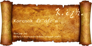 Korcsok Ádám névjegykártya