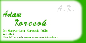 adam korcsok business card